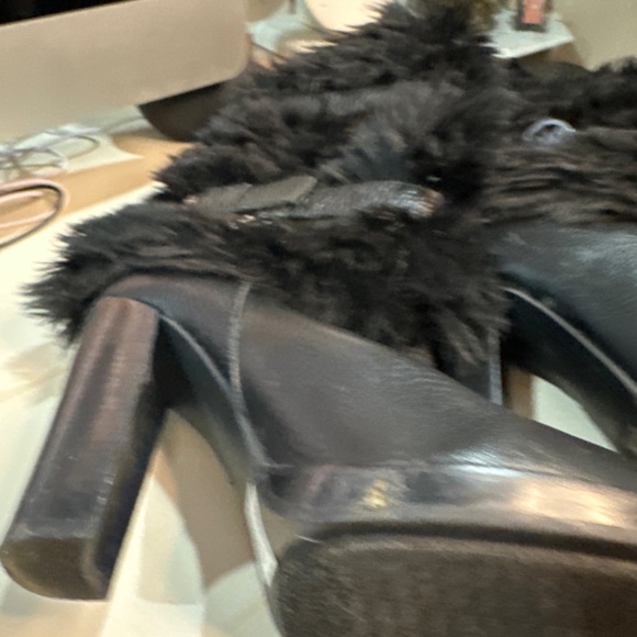 MK boots black pebbled leather winter boots fur lined - Picture 12 of 16